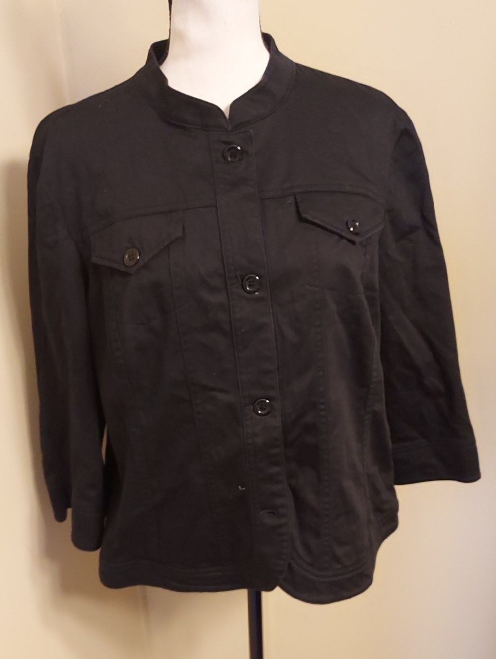 Women's Black Button-Front Jacket
